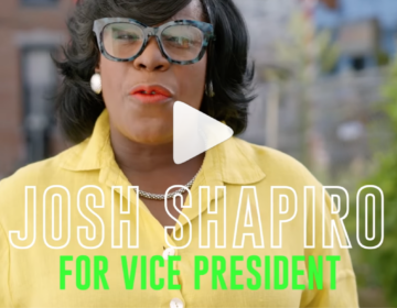 Philadelphia Mayor Cherelle Parker stands in a video with the caption 